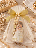 Mini-Cirio Angel de la Guarda en Bolsa Organza