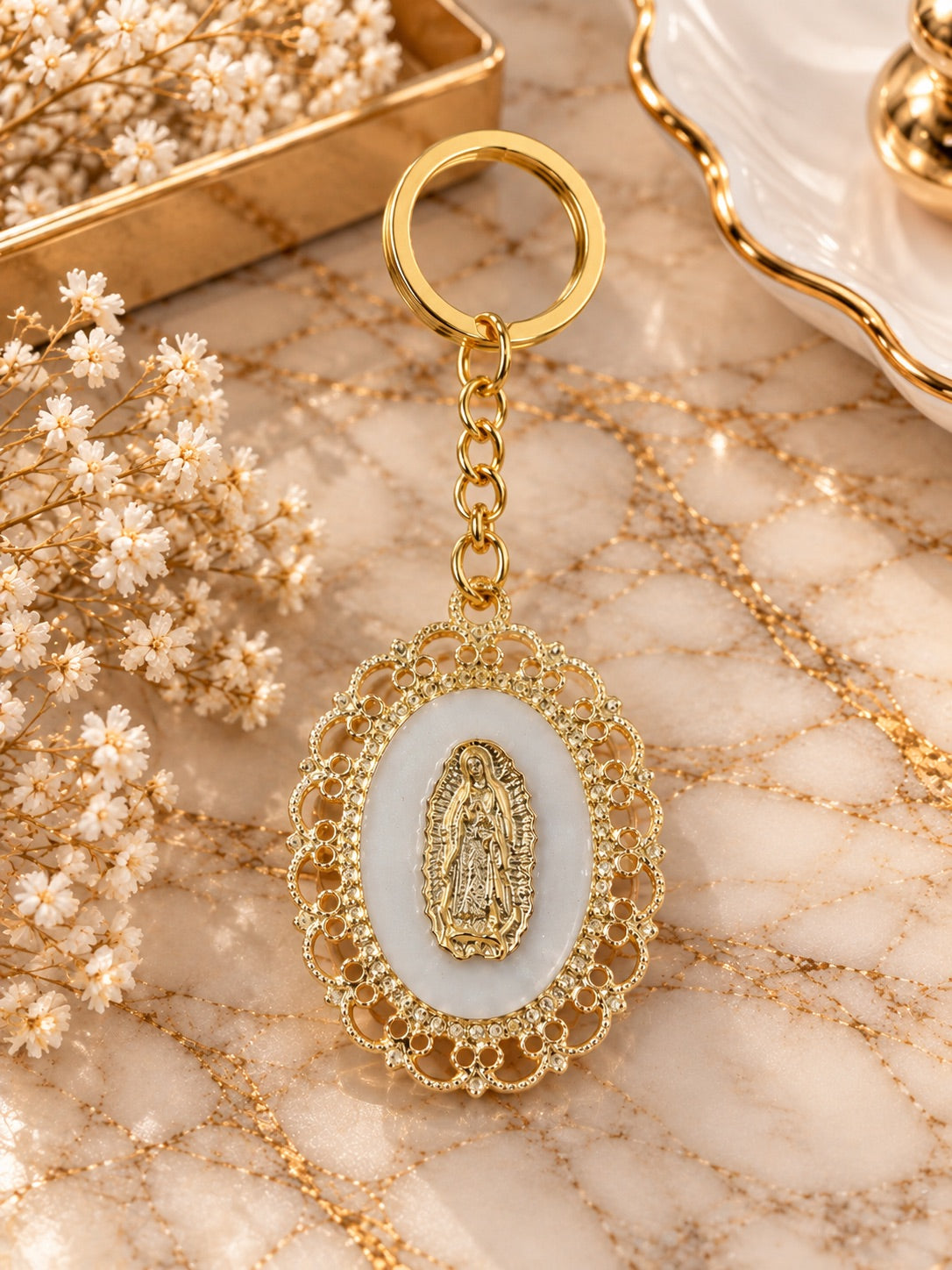 LLavero con Resina VIrgen Guadalupe