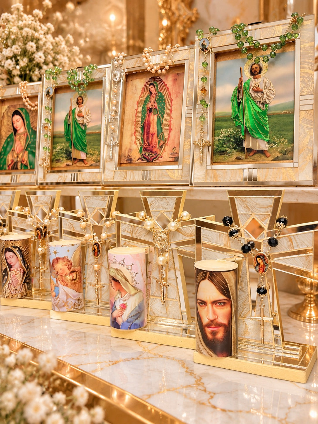 Cruz Espejo Chica Arreglada Virgen Guadalupe