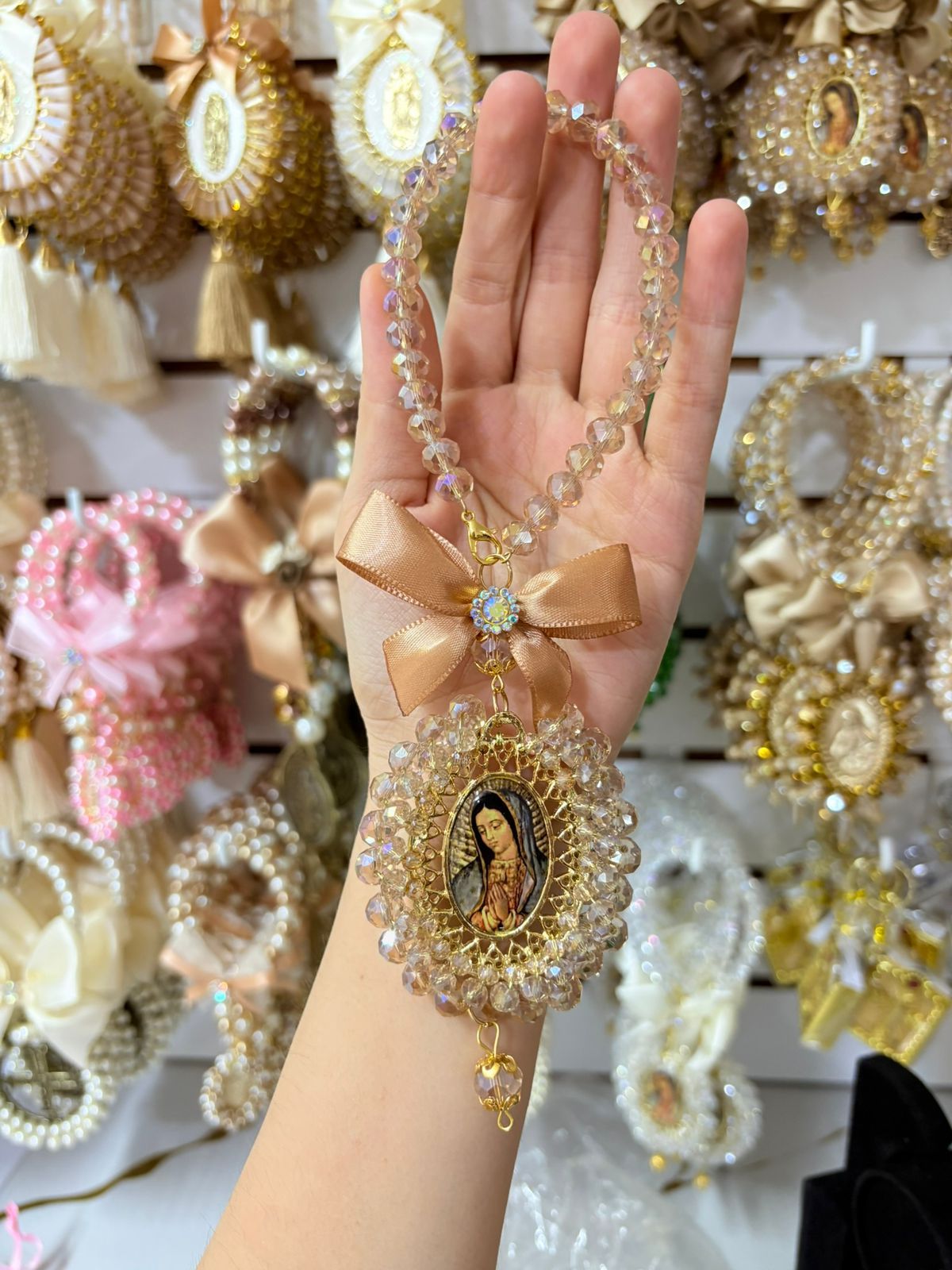 Bendicion Bordada Ambar Virgen Guadalupe